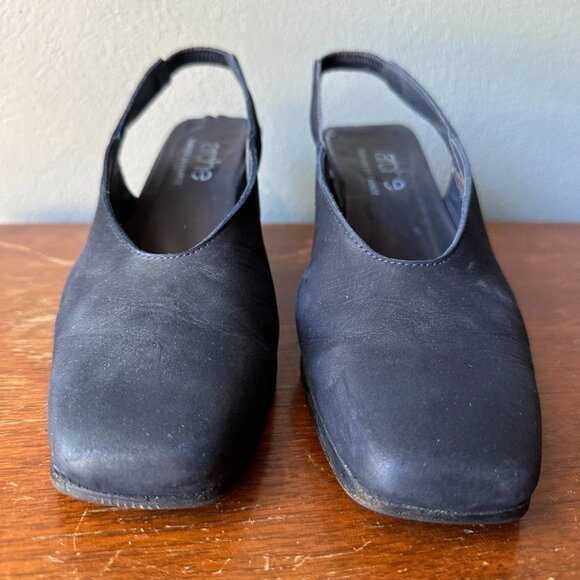 ARCHE Square Toe Navy Slingback Heels | EU 38 US 7.5-8 | leather 90's - Picture 4 of 9